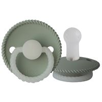 FRIGG Silicone Glow In The Dark Rope Pacifier Size 2 - Sage